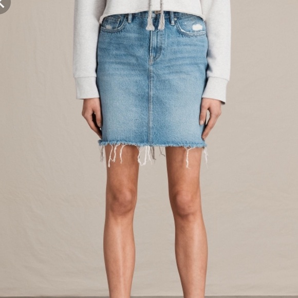 allsaints denim skirt